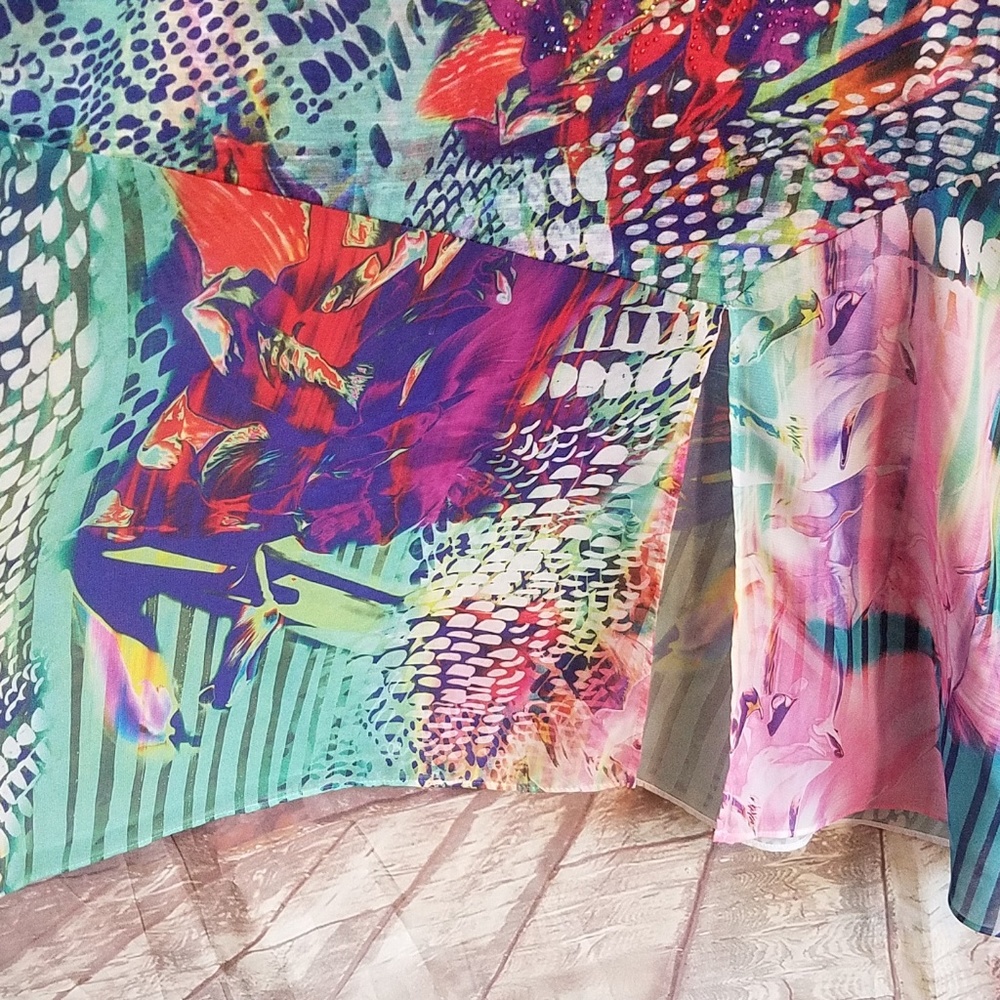 B.L.E.U. beautiful colored asymmetrical shirt - Picture 4 of 7
